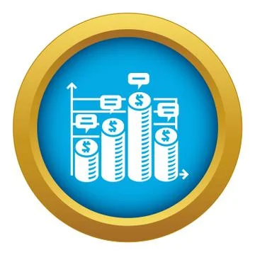 Coin stack icon blue isolated Illustrazione stock