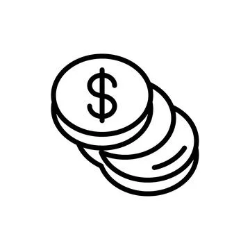 Coin stack icon design template isolated illustration Stock Illustration