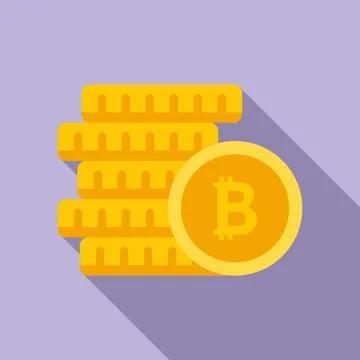 Coin stack icon flat vector. Crypto money Illustrazione stock