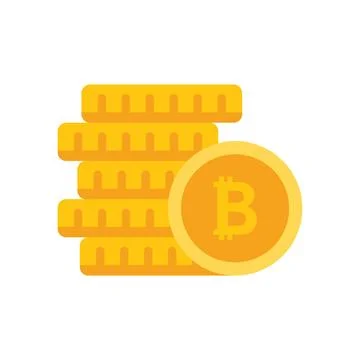 Coin stack icon flat vector. Crypto money Illustrazione stock