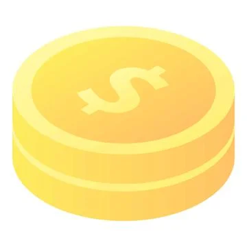 Coin stack icon, isometric style Stock Illustration