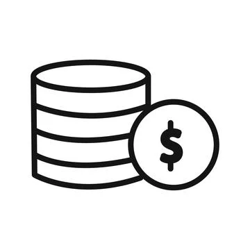 Coin stack icon linear vector graphics sign 스톡 일러스트