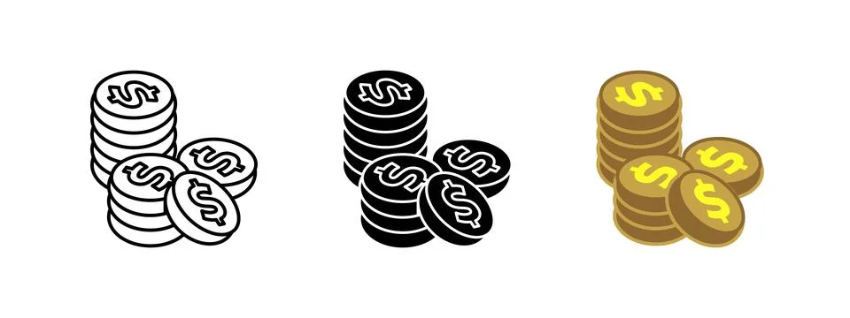Coin stack icon. Money vector illustration. Finance symbol. Currency and go.. Stock Illustration