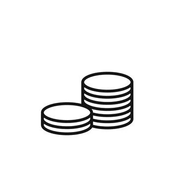 Coin stack icon outline collection in black Stock Illustration