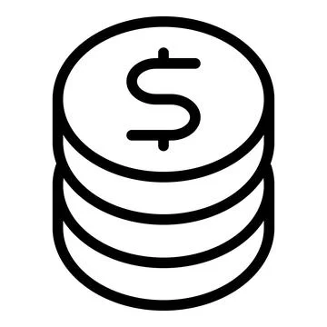 Coin stack icon outline vector. Money currency 스톡 일러스트