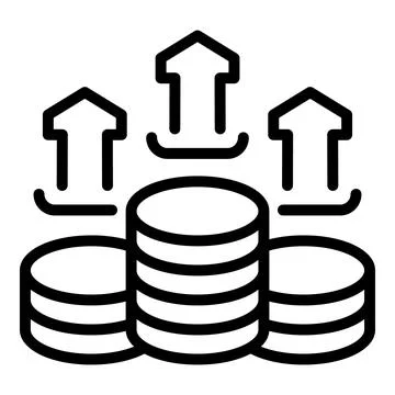 Coin stack icon outline vector. Revenue money Stock Illustration