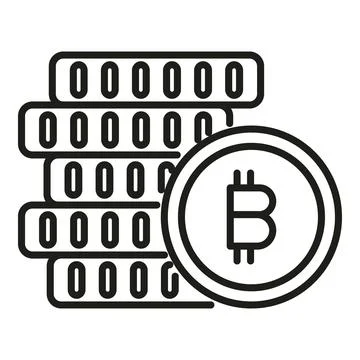 Coin stack icon outline vector. Crypto money Illustrazione stock