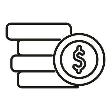Coin stack icon outline vector. Money finance 스톡 일러스트