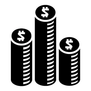 Coin stack icon, simple style Stock Illustration