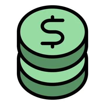 Coin stack icon vector flat 스톡 일러스트
