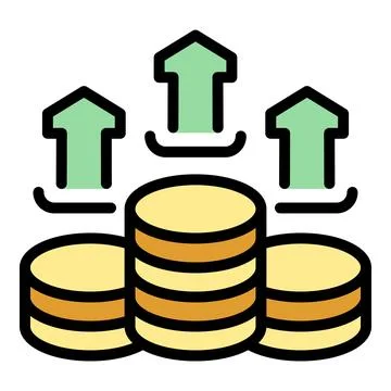 Coin stack icon vector flat Stock Illustration