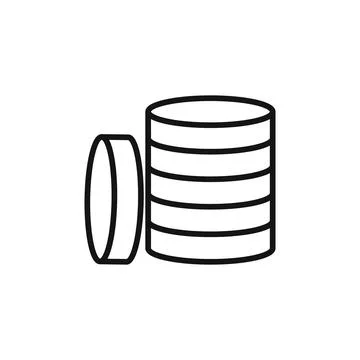 Coin stack logo sign vector outline 스톡 일러스트