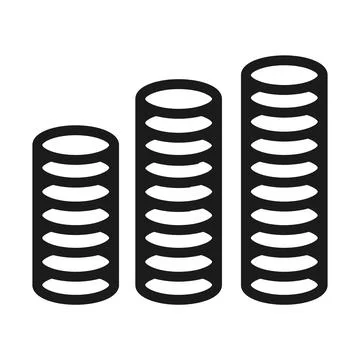 Coin stack money icon, simple style Stock Illustration