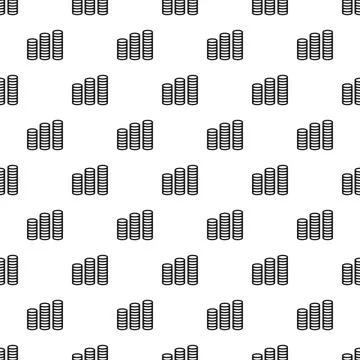 Coin stack money pattern seamless vector Stock Illustration