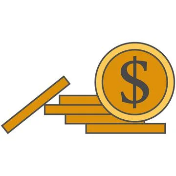 Coin stack of money vector flat icon isolated on white Illustrazione stock