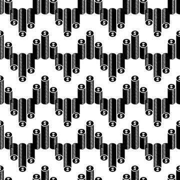 Coin stack pattern seamless vector イラスト素材