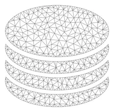 Coin Stack Polygonal Frame Vector Mesh Illustration Illustrazione stock