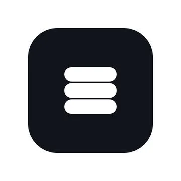 Coin Stack Savings Icon Black Rounded Square Button Business Finance Symbol Stock Illustration