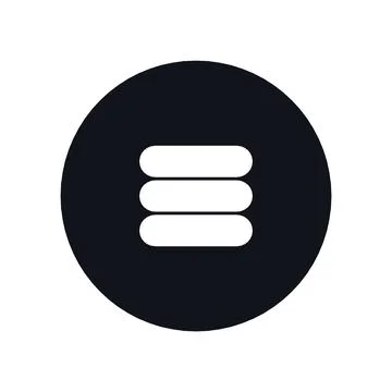 Coin Stack Savings Icon Black Circle Button Business Finance Symbol Vector Stock Illustration