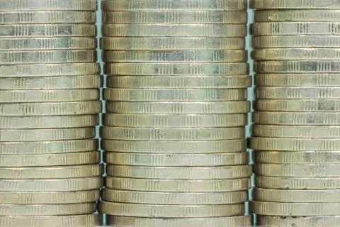 Coin stack seamless texture - coins in columns Stock Illustration