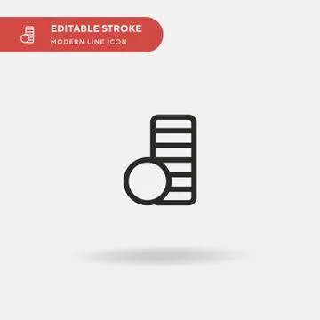 Coin Stack Simple vector icon. Illustration symbol design template for web mo Stock Illustration
