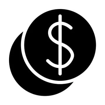 Coin stack solid icon. Cent coins vector illustration isolated on white. Dollar Stock Illustration