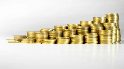 Coin stack time lapse Video stock 83956316