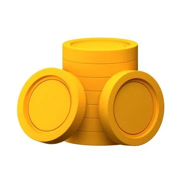 Coin Stack on White Background Isolated 3D Illustration Stock Illustration