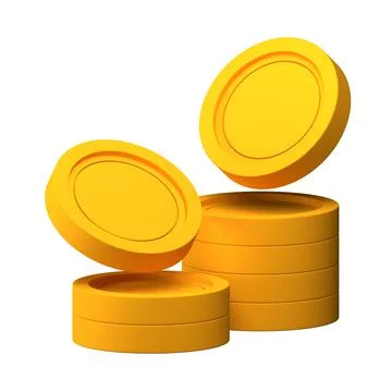 Coin Stack on White Background Isolated 3D Illustration Stock Illustration