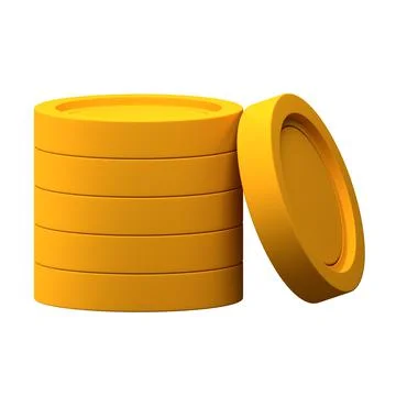 Coin Stack on White Background Isolated 3D Illustration Illustrazione stock