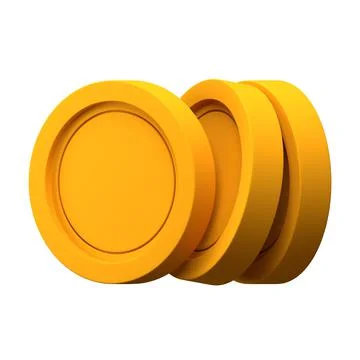 Coin Stack on White Background Isolated 3D Illustration Stock Illustration