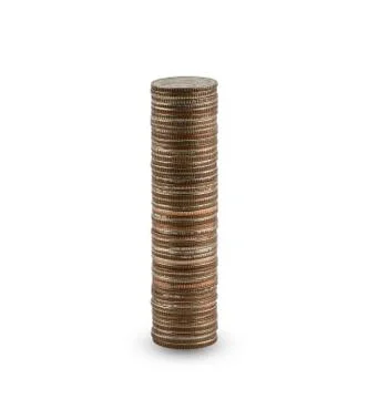 Coin stacks as a graph isolated on white background Stock Photos