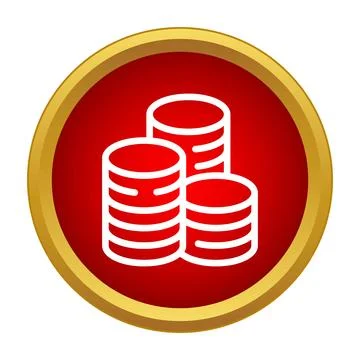 Coin stacks icon representing finance and wealth Stock Illustration