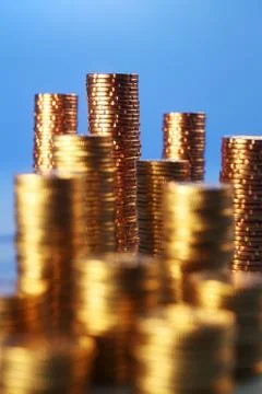 Coin stacks Stock Photos