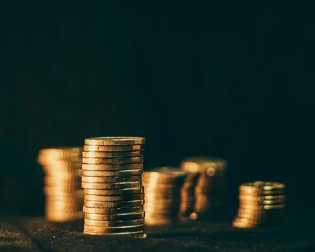 Coin stacks Stock Photos