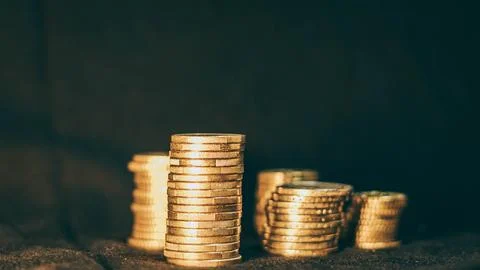 Coin stacks Stock Photos