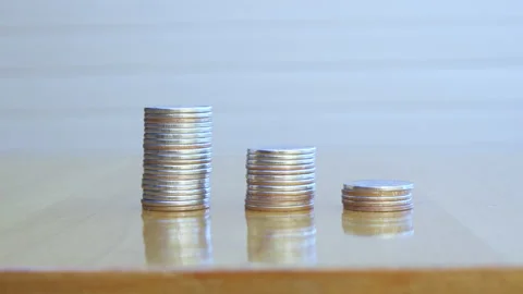 Coin stacks on a white background Stock-Footage 219081156