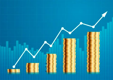 Coin stock chart Stock Illustration