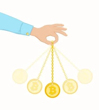 Coin swing like a pendulum. Stock Illustration