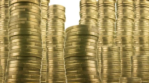 Coin towers (version 02) Vídeo Stock 79582402