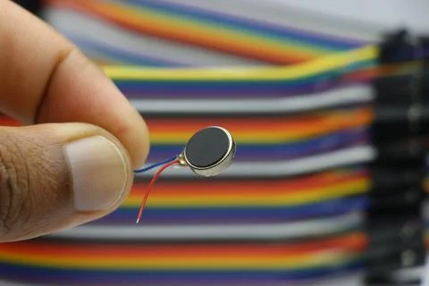 Coin type micro vibration motor for electronic and diy projects Stock Photos