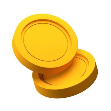 Coin on White Background Isolated 3D Illustration Stock Illustration