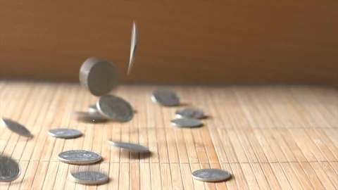 Coin on white background slow motion concept video. Stock-Footage 106236633