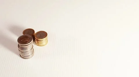 Coin on white background - stop motion Stock Footage 8838336