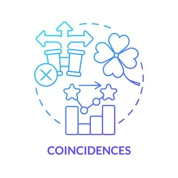 Coincidences blue gradient concept icon Illustrazione stock