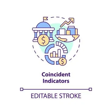 Coincident indicators concept icon 스톡 일러스트