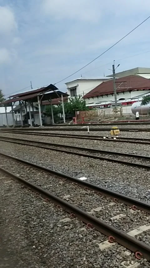 Coincidentally with the train that will be parked in Madiun Stock Footage 167711007