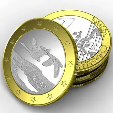 Coin.Europe.1 Euro.Finland.LP 3D Model