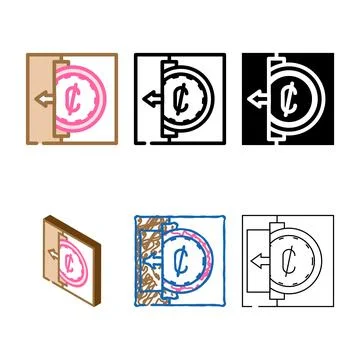 Coins acceptance color icon vector multistyle Stock Illustration