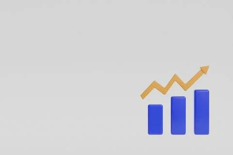 Coins and bars graph concept showing finance, investment, business, stock r.. Stock Photos